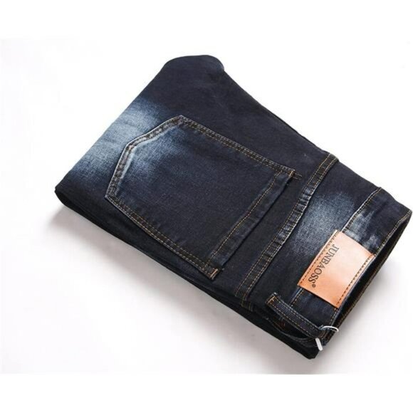 Junbaoss Mens Ripped Skinny Jeans Stretch Slim Fit Distressed Denim Pants - Picture 4 of 7